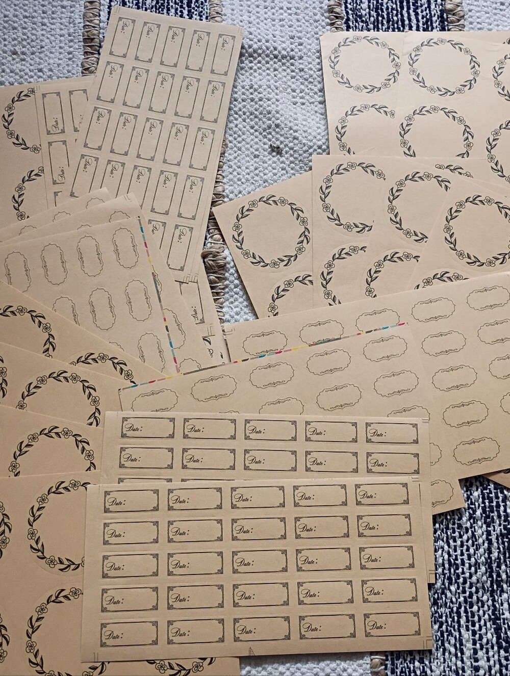 Kraft Paper Label Sticker Sheets - Brown